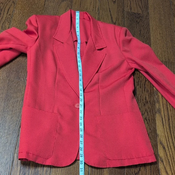 Vintage - CUSTOM Red Blazer and Skirt Suit Set - Picture 4 of 10